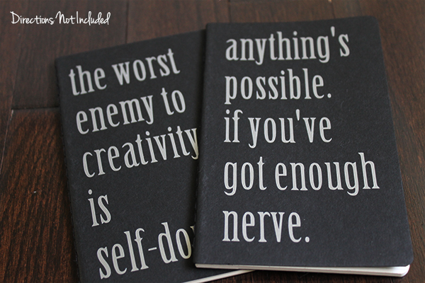 diy inspirational quote notebooks | Directions Not Included