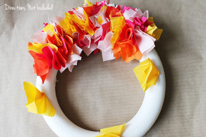 Colorful Fabric Wreath - Directions Not Included
